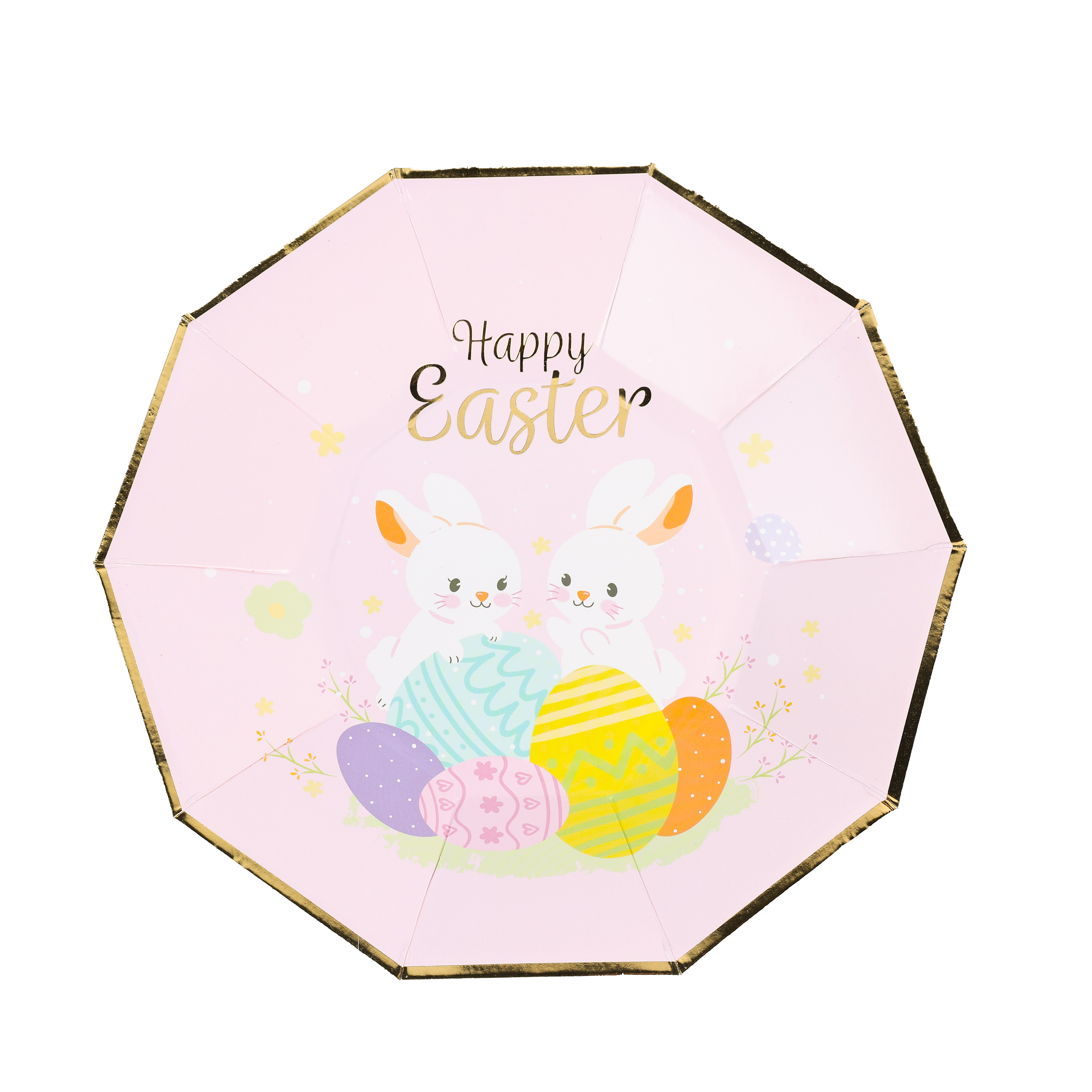 Easter Round Lace Yellow-Green Paper Plate EASA0017